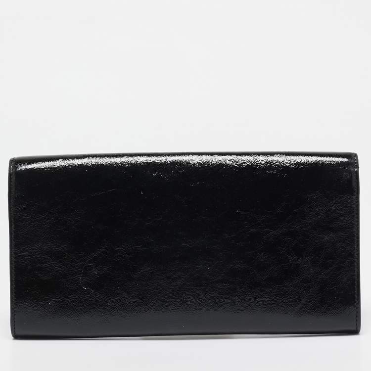 Pre Owned Yves Saint Laurent Black Patent Leather Belle De Jour Clutch