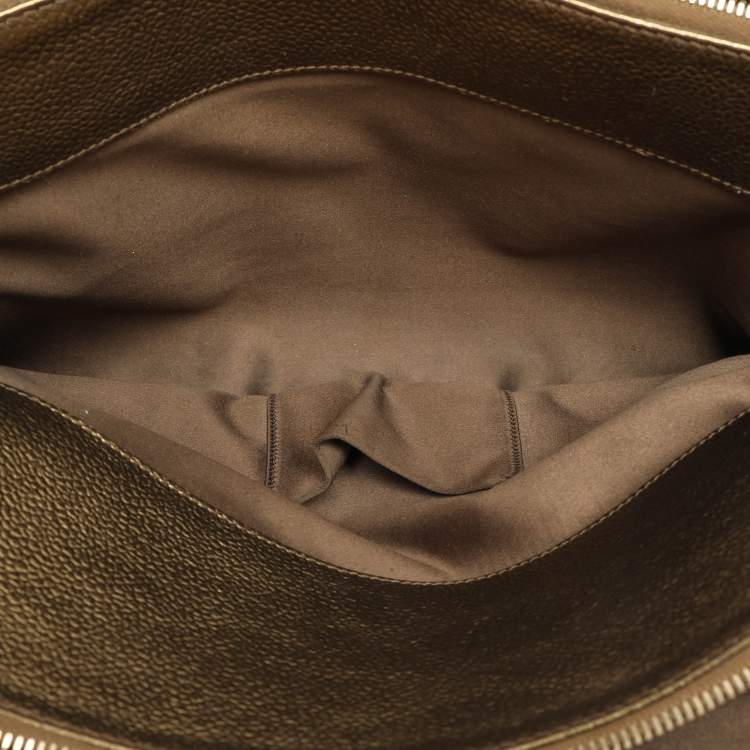 Pre Owned Yves Saint Laurent Gold Leather Sac 32 Tote