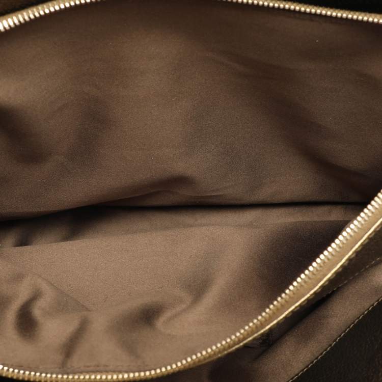 Pre Owned Yves Saint Laurent Gold Leather Sac 32 Tote