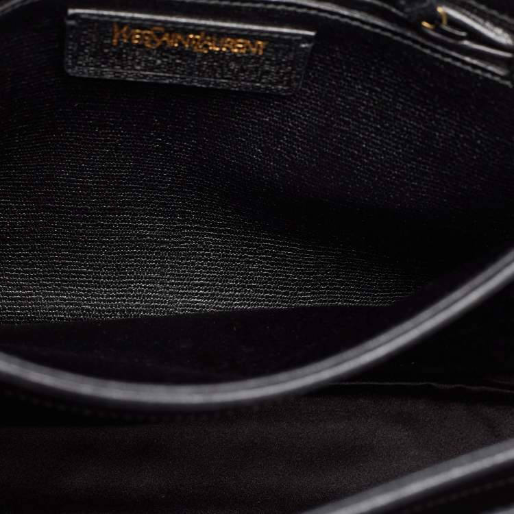 Pre Owned Yves Saint Laurent Black Leather Large Chyc Flap Shoulder Bag