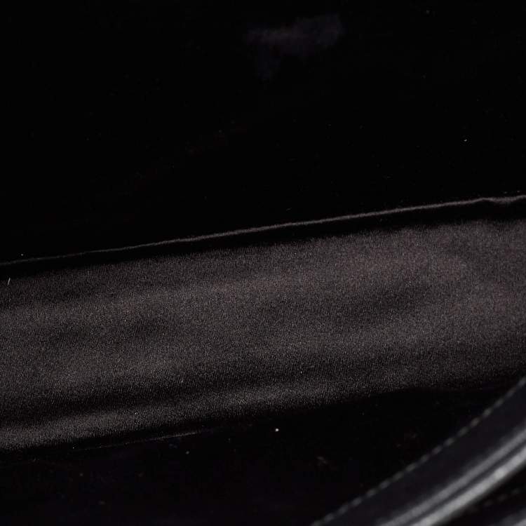 Pre Owned Yves Saint Laurent Black Leather Large Chyc Flap Shoulder Bag