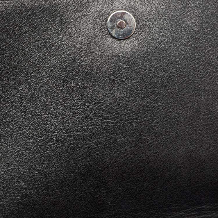 Pre Owned Yves Saint Laurent Black/Silver Shimmer Fabric Belle De Jour Clutch
