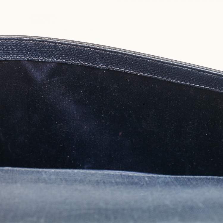 Pre Owned Yves Saint Laurent Navy Blue Leather Ligne Y Clutch