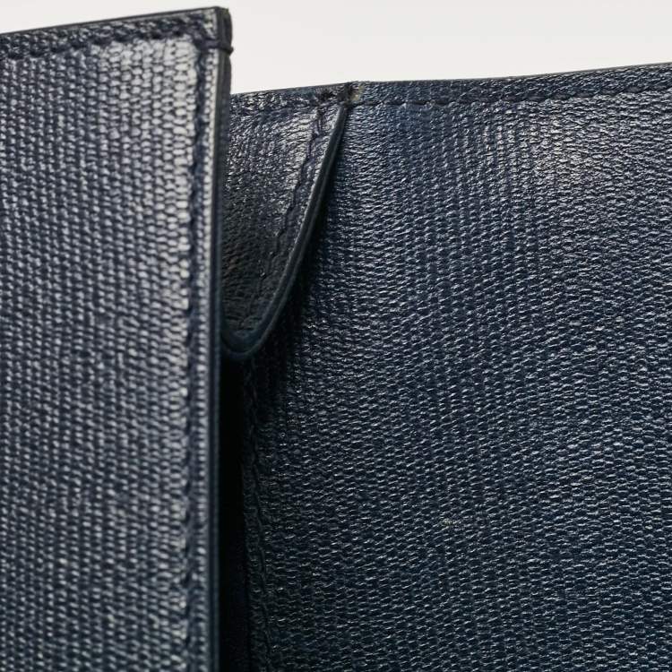 Pre Owned Yves Saint Laurent Navy Blue Leather Ligne Y Clutch