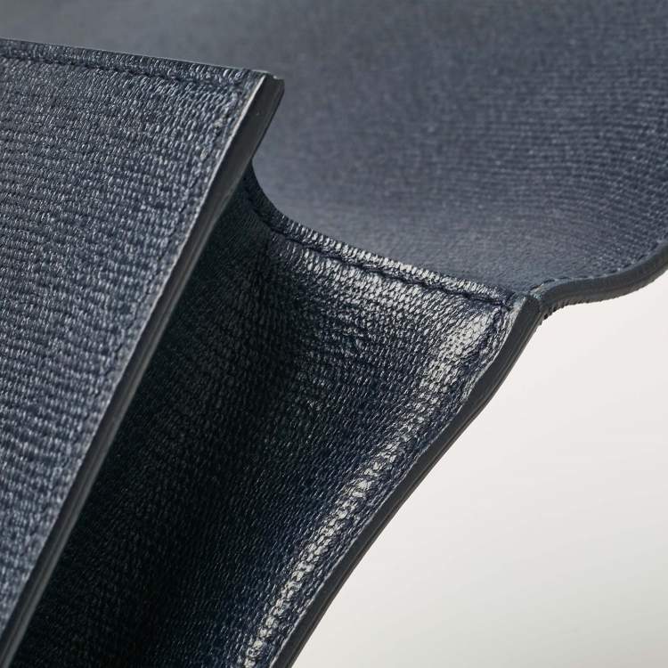 Pre Owned Yves Saint Laurent Navy Blue Leather Ligne Y Clutch