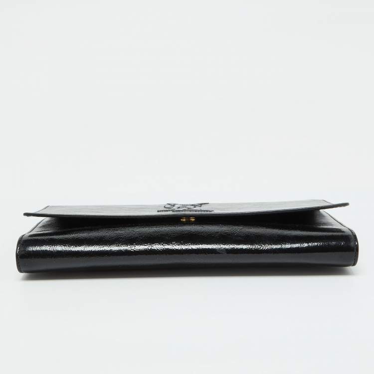 Pre Owned Yves Saint Laurent Black Patent Leather Belle De Jour Clutch