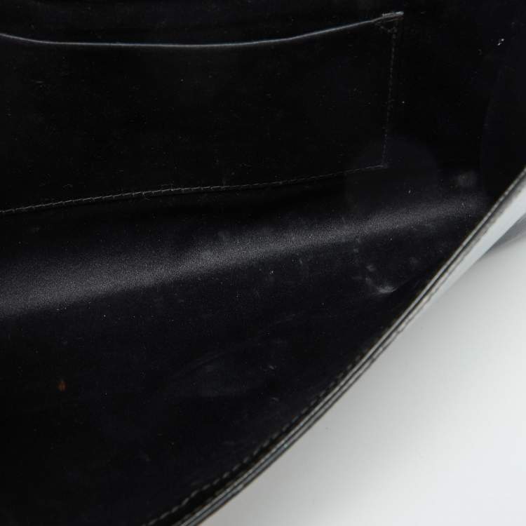 Pre Owned Yves Saint Laurent Black Patent Leather Belle De Jour Clutch