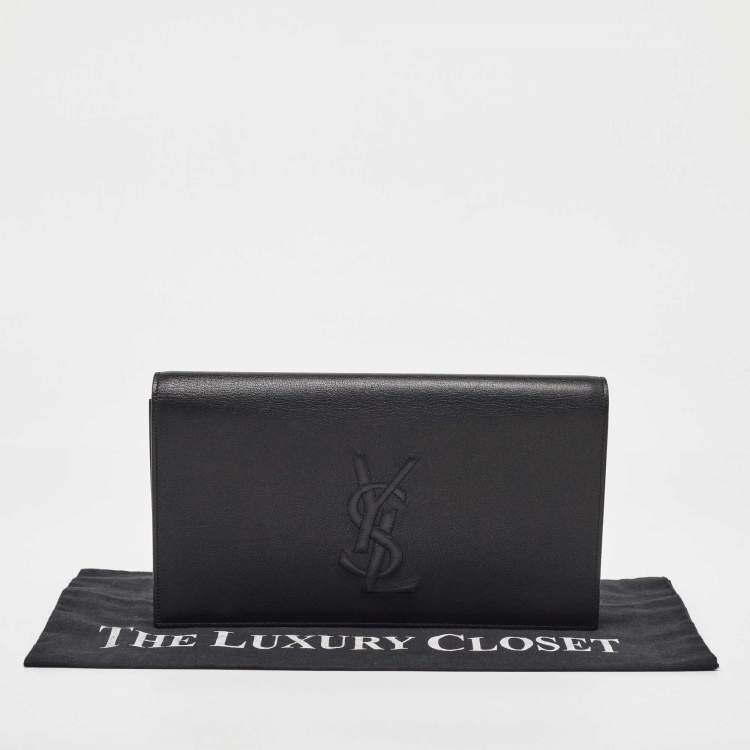 Pre Owned Yves Saint Laurent Black Leather Belle De Jour Clutch