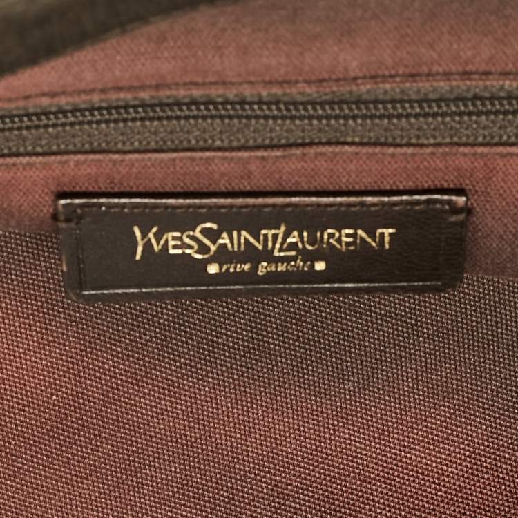 Pre Owned Yves Saint Laurent Brown Fabric Trompe L'oeil Tote