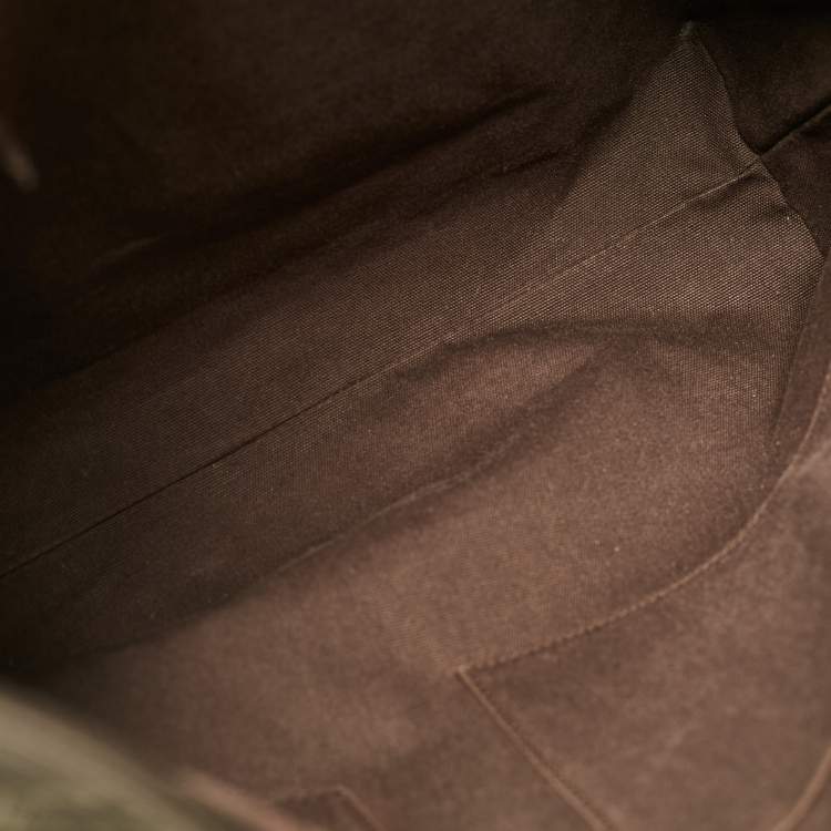 Pre Owned Yves Saint Laurent Brown Fabric Trompe L'oeil Tote
