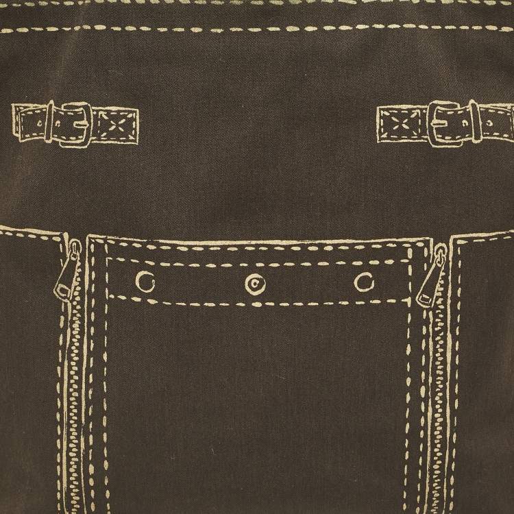 Pre Owned Yves Saint Laurent Brown Fabric Trompe L'oeil Tote