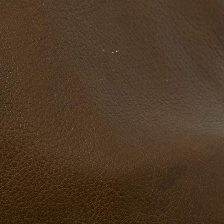 Pre Owned Yves Saint Laurent Olive Green Leather Large Muse Bag