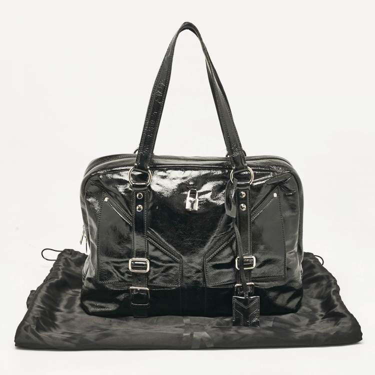 Pre Owned Yves Saint Laurent Black Patent Leather Lover Bag