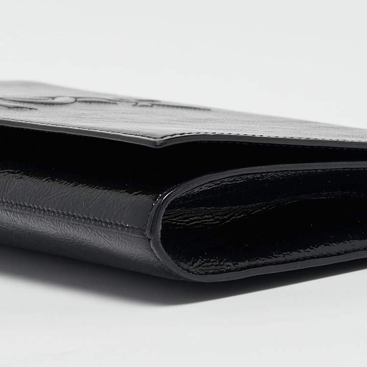 Pre Owned Yves Saint Laurent Black Patent Leather Belle De Jour Clutch