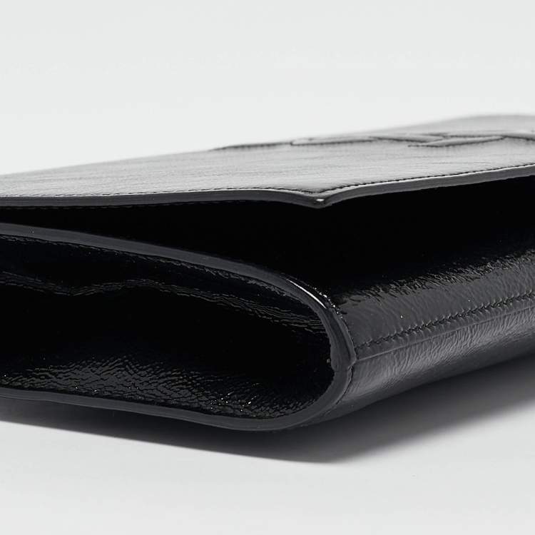 Pre Owned Yves Saint Laurent Black Patent Leather Belle De Jour Clutch