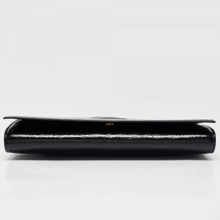 Pre Owned Yves Saint Laurent Black Patent Leather Belle De Jour Clutch