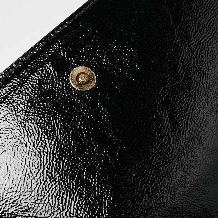 Pre Owned Yves Saint Laurent Black Patent Leather Belle De Jour Clutch