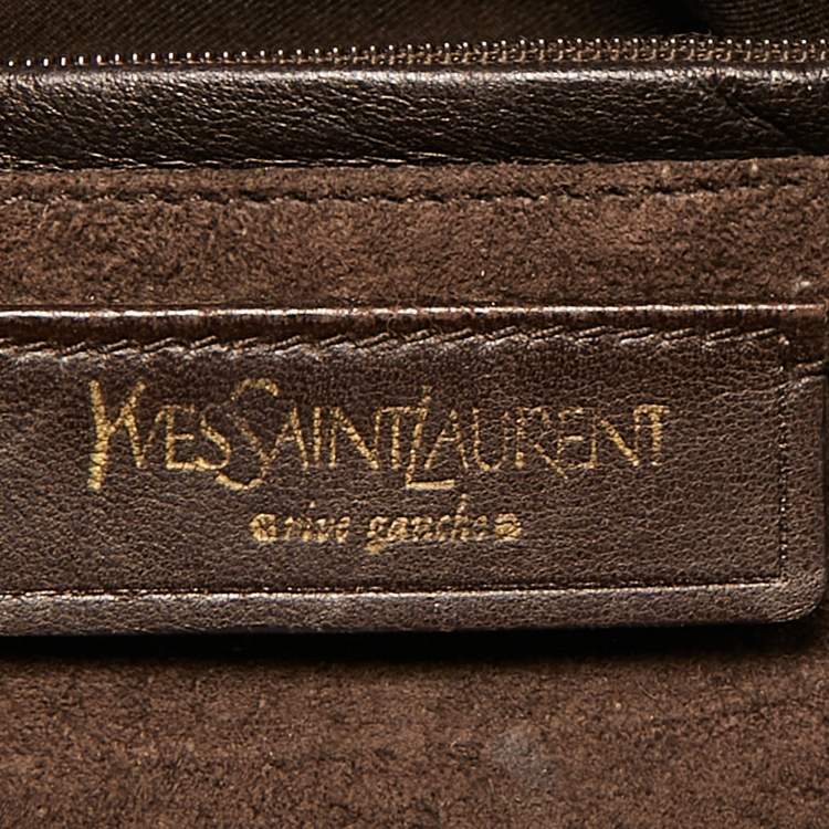 Pre Owned Yves Saint Laurent Brown Ostrich Leather YSL 32 Bag