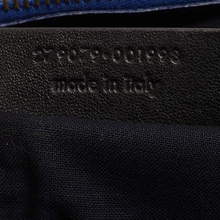 Pre Owned Saint Laurent Blue Leather Medium Cabas Chyc Tote