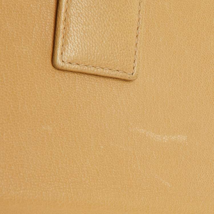 Pre Owned Yves Saint Laurent Beige Leather Belle De Jour Continental Wallet
