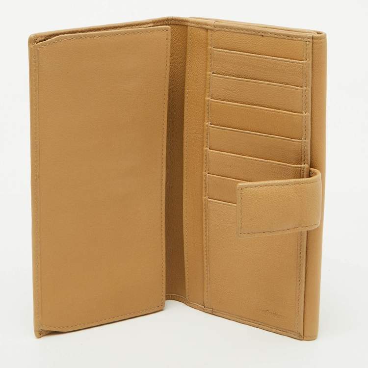 Pre Owned Yves Saint Laurent Beige Leather Belle De Jour Continental Wallet