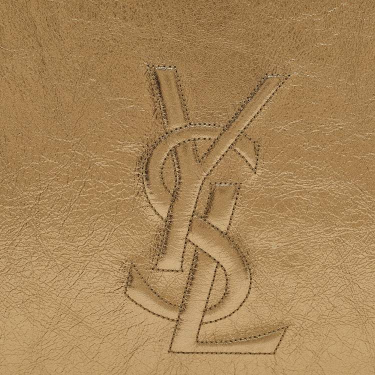 Pre Owned Yves Saint Laurent Gold Leather Belle De Jour Clutch