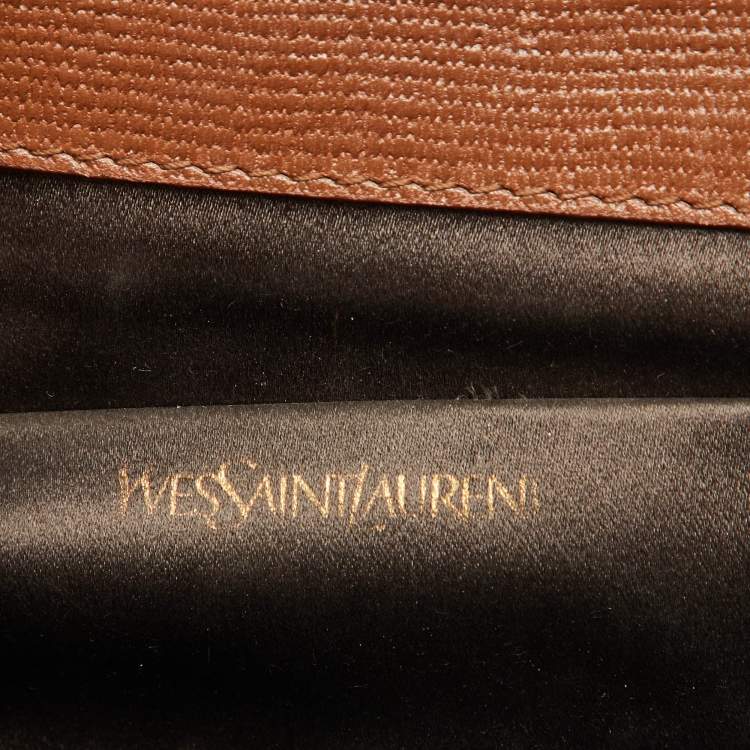 Pre Owned Yves Saint Laurent Brown Leather Ligne Y Clutch