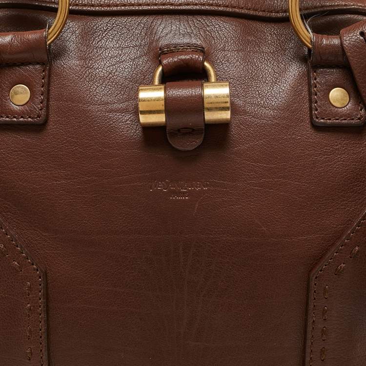 Pre Owned Yves Saint Laurent Brown Leather Large Muse Bag