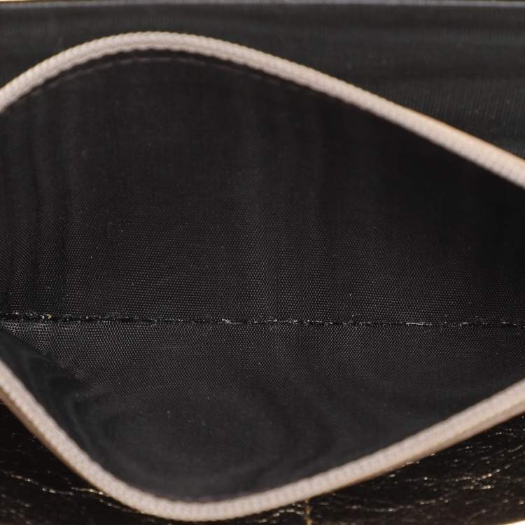 Pre Owned Yves Saint Laurent Metallic Leather Belle De Jour Zip Around Wallet