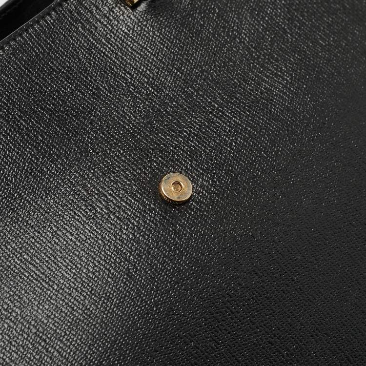 Pre Owned Yves Saint Laurent Black Leather Small Ligne Y Cabas Chyc Tote