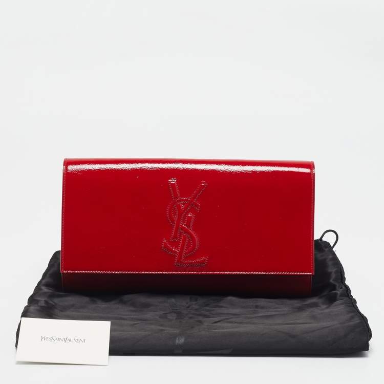 Pre Owned Yves Saint Laurent Red Patent Leather Belle De Jour Clutch