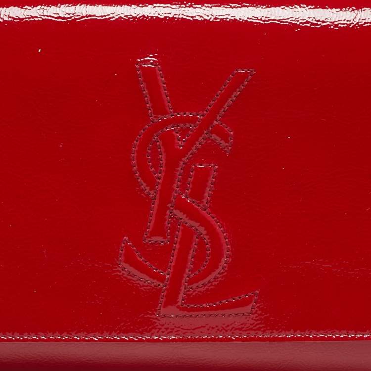 Pre Owned Yves Saint Laurent Red Patent Leather Belle De Jour Clutch