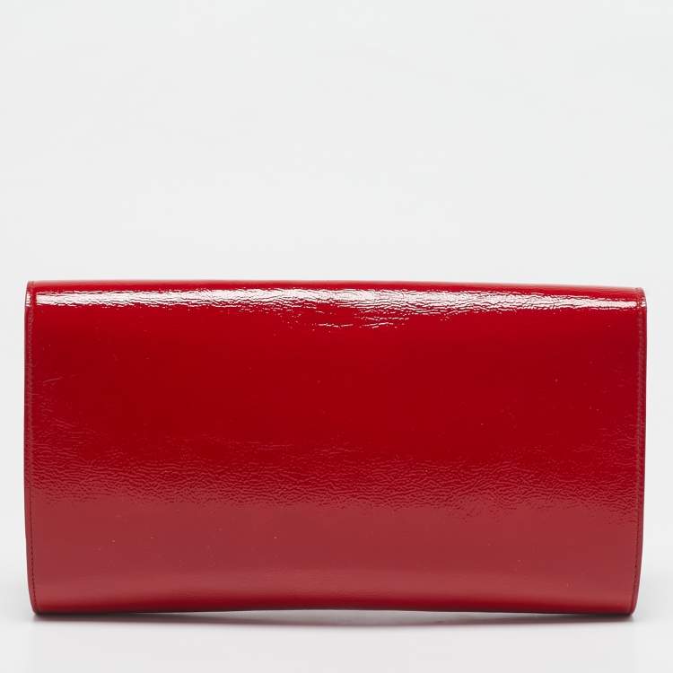 Pre Owned Yves Saint Laurent Red Patent Leather Belle De Jour Clutch