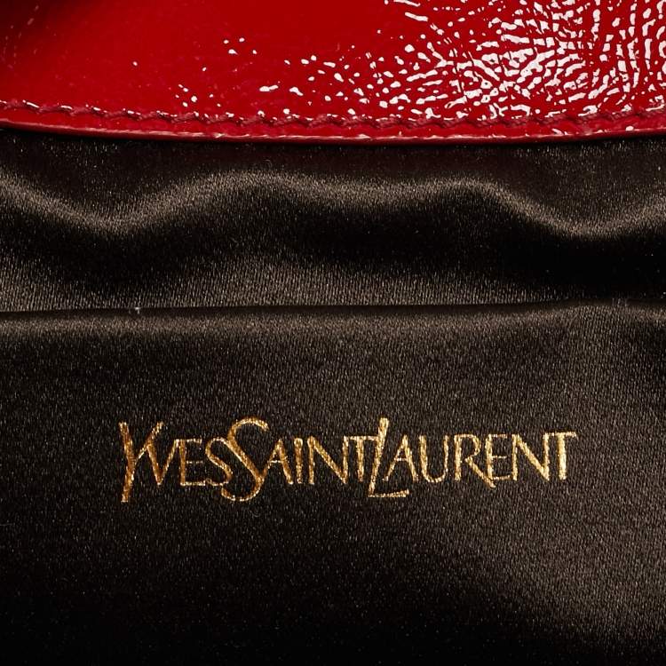 Pre Owned Yves Saint Laurent Red Patent Leather Belle De Jour Clutch
