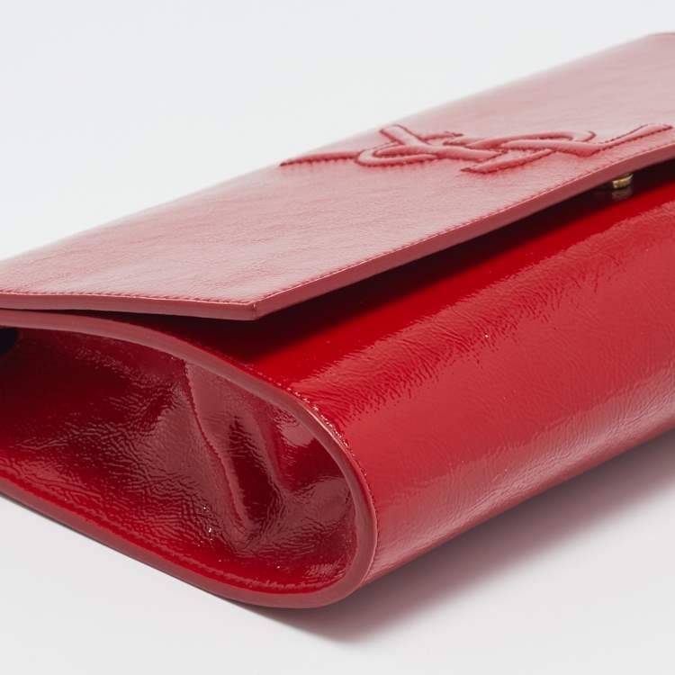 Pre Owned Yves Saint Laurent Red Patent Leather Belle De Jour Clutch