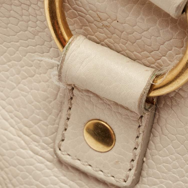 Pre Owned Yves Saint Laurent Off White Leather Medium Muse Satchel
