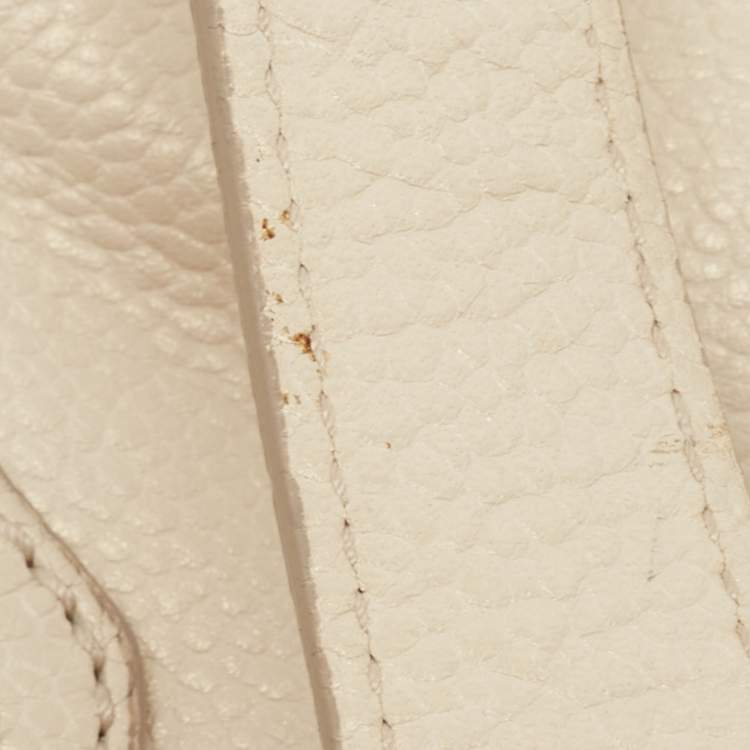 Pre Owned Yves Saint Laurent Off White Leather Medium Muse Satchel