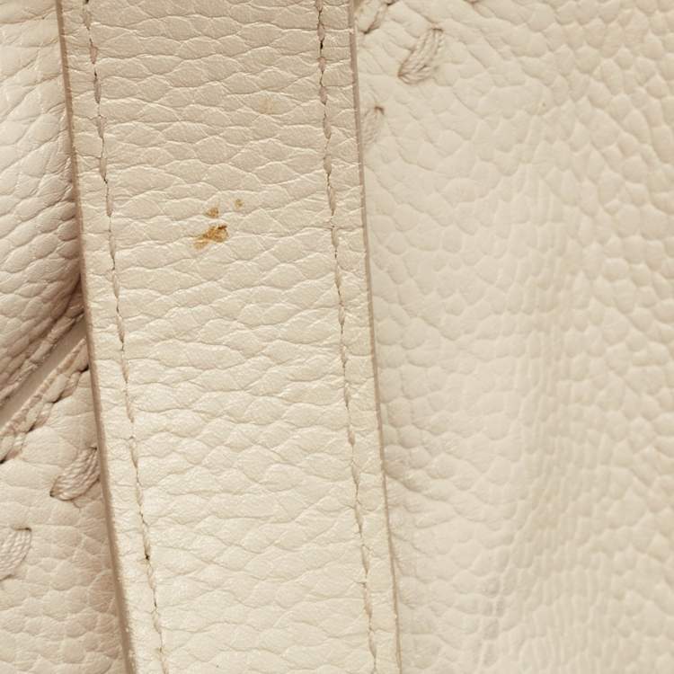 Pre Owned Yves Saint Laurent Off White Leather Medium Muse Satchel