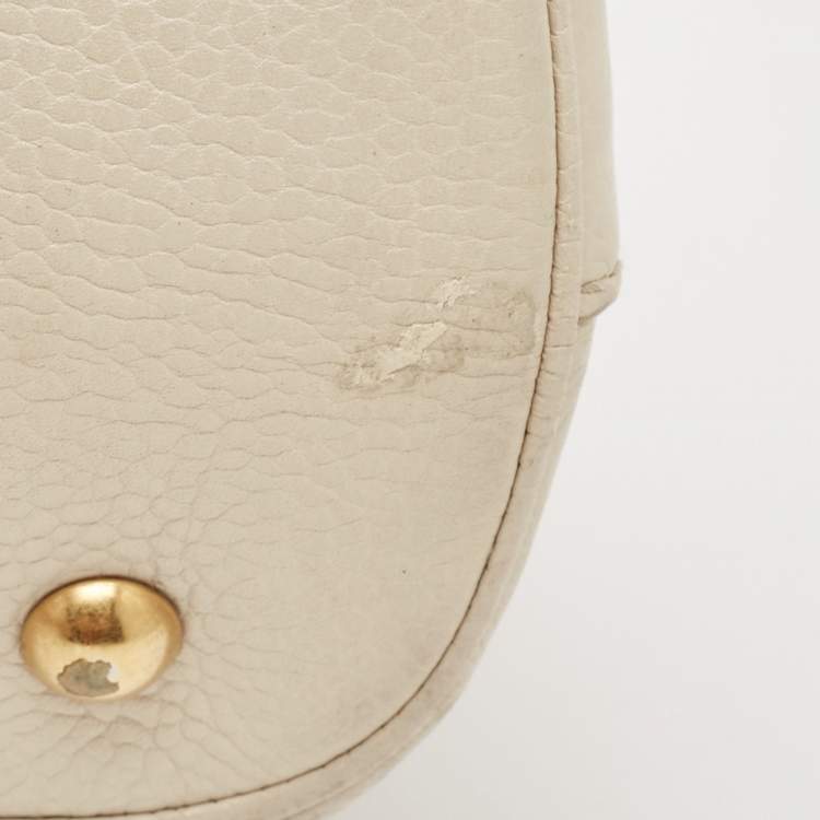 Pre Owned Yves Saint Laurent Off White Leather Medium Muse Satchel