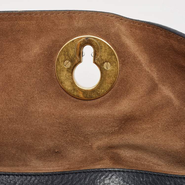 Pre Owned Yves Saint Laurent Tricolor Leather and Suede Large Muse Two Top Handle Bag