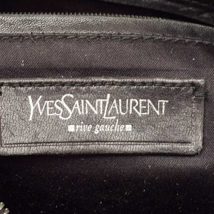 Pre Owned Yves Saint Laurent Black Canvas and Leather Kahala Boston Bag