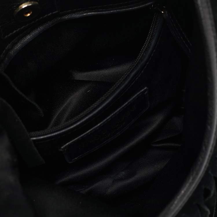 Pre Owned Yves Saint Laurent Black Suede and Leather La Boheme Hobo