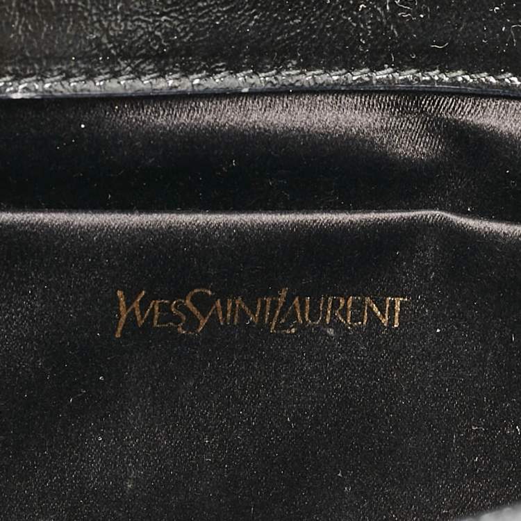 Pre Owned Yves Saint Laurent Black Patent Leather Belle De Jour Flap Clutch
