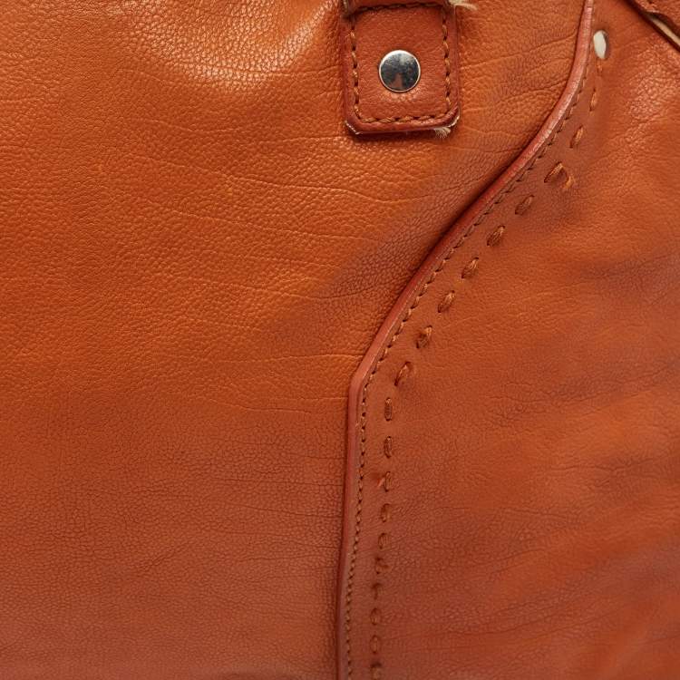 Pre Owned Yves Saint Laurent Brown Leather Large Muse Bag