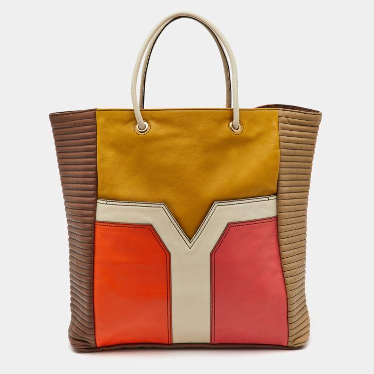 Pre Owned Yves Saint Laurent Multicolor Leather Shopper Tote