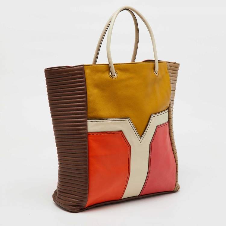 Pre Owned Yves Saint Laurent Multicolor Leather Shopper Tote