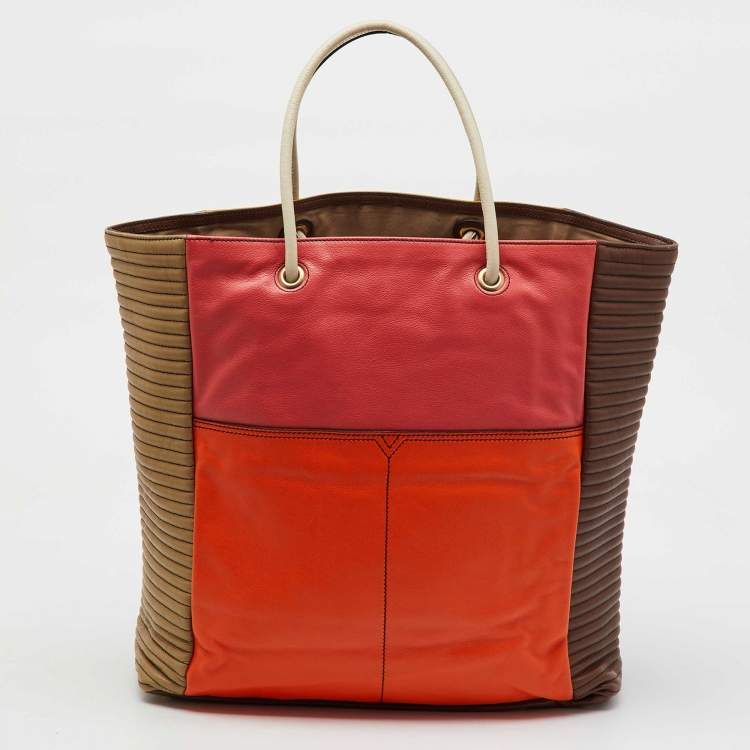 Pre Owned Yves Saint Laurent Multicolor Leather Shopper Tote