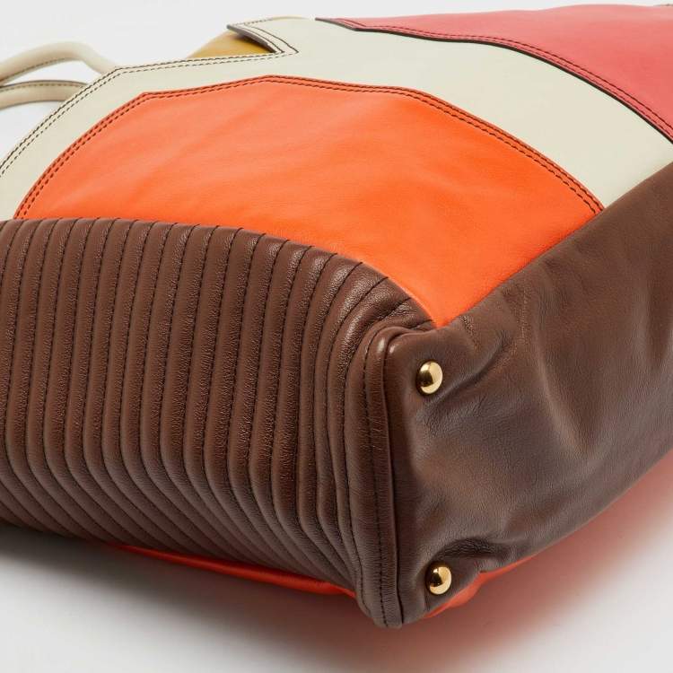 Pre Owned Yves Saint Laurent Multicolor Leather Shopper Tote
