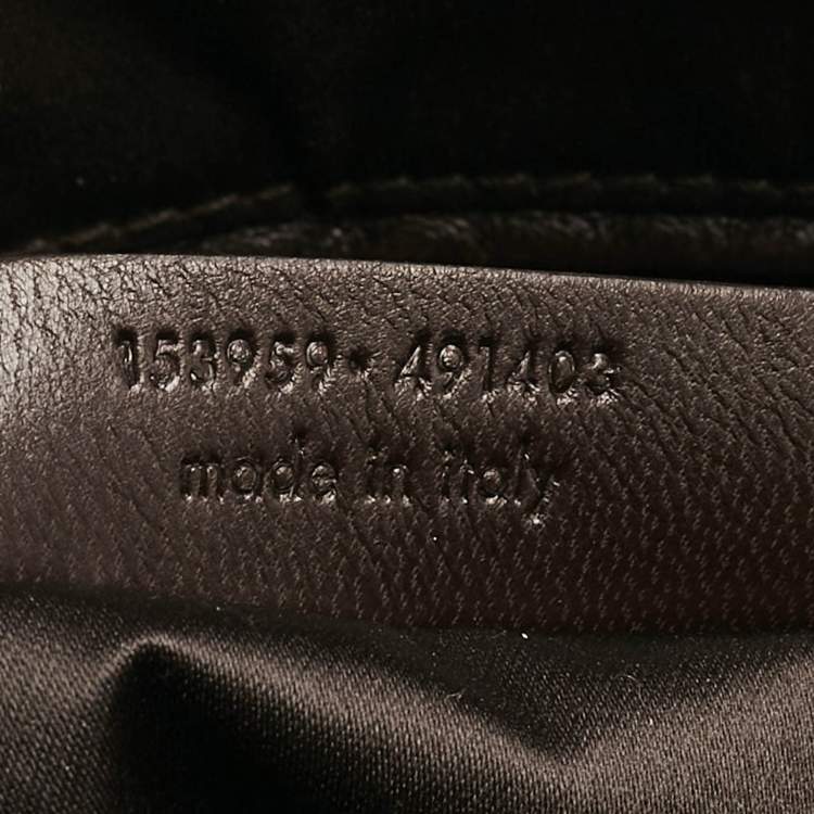 Pre Owned Yves Saint Laurent Olive Green Leather Oversized Muse Bag