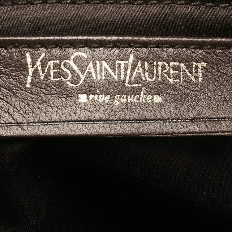Pre Owned Yves Saint Laurent Olive Green Leather Oversized Muse Bag